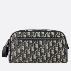 Fake Dior Toiletry Bag in Dior Beige Oblique Jacquard Replica