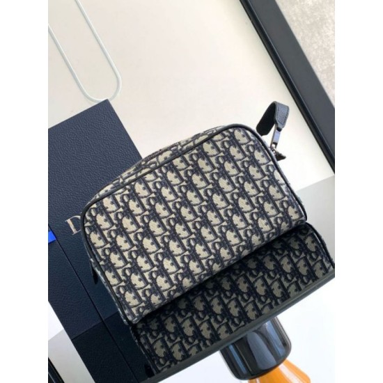 Fake Dior Toiletry Bag in Dior Beige Oblique Jacquard Replica