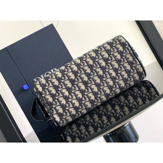 Fake Dior Toiletry Bag in Dior Beige Oblique Jacquard Replica