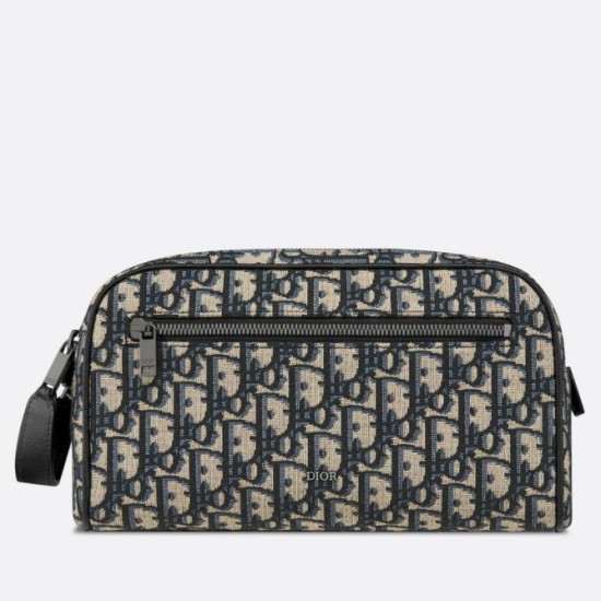 Fake Dior Toiletry Bag in Dior Beige Oblique Jacquard Replica