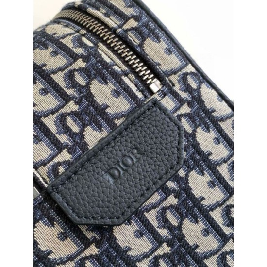 Fake Dior Toiletry Bag in Dior Beige Oblique Jacquard Replica