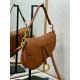 Replica Dior Saddle Bag with Strap in Brown Grained Calfskin