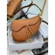 Replica Dior Saddle Bag with Strap in Brown Grained Calfskin