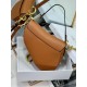 Replica Dior Saddle Bag with Strap in Brown Grained Calfskin