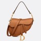 Replica Dior Saddle Bag with Strap in Brown Grained Calfskin