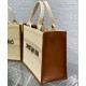 Replica Dior Small/Medium Book Tote Bag with Strap Oblique Embroidered Raffia Beige