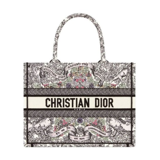 Replica Dior Medium Dior Book Tote Gray