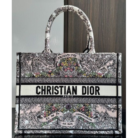 Replica Dior Medium Dior Book Tote Gray