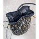 Replica Dior 30 Montaigne Mini Bucket Bag with Drawstring Dark Blue