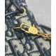 Replica Dior 30 Montaigne Mini Bucket Bag with Drawstring Dark Blue