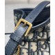 Replica Dior 30 Montaigne Mini Bucket Bag with Drawstring Dark Blue