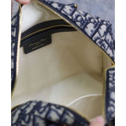 Fake Dior Groove 25 Bag Oblique jacquard Dark Blue Replica