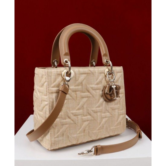 Replica Dior Medium Lady Dior Bag Apricot