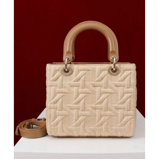 Replica Dior Medium Lady Dior Bag Apricot