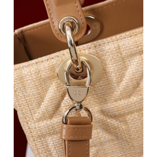 Replica Dior Medium Lady Dior Bag Apricot
