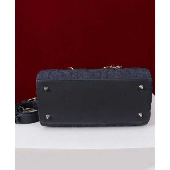 Replica Dior Medium Lady Dior Bag Dark Blue