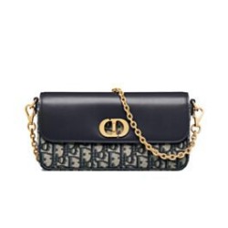 Replica Dior 30 Montaigne Avenue East-West Double Carry Mini Bag Dark Blue