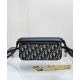 Replica Dior 30 Montaigne Avenue East-West Double Carry Mini Bag Dark Blue