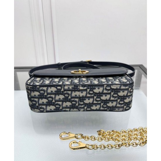Replica Dior 30 Montaigne Avenue East-West Double Carry Mini Bag Dark Blue