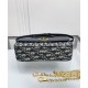Replica Dior 30 Montaigne Avenue East-West Double Carry Mini Bag Dark Blue