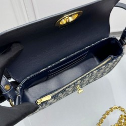 Replica Dior 30 Montaigne Avenue East-West Double Carry Mini Bag Dark Blue