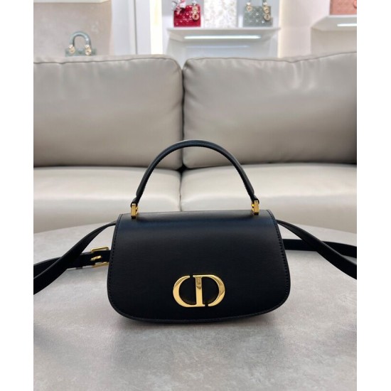 Replica Dior Small 30 Montaigne Avenue Top Handle Bag Black