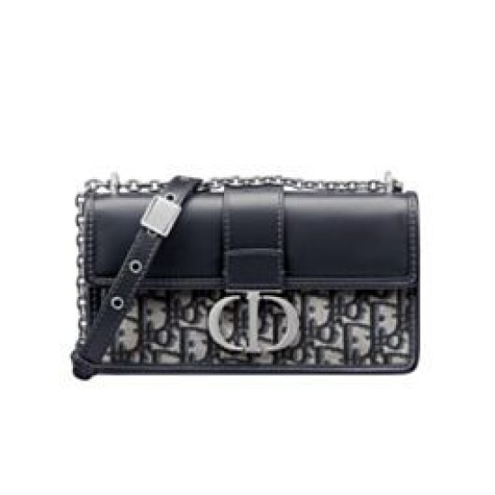 Replica Dior 30 Montaigne East-West Bag with Chain Dark Blue