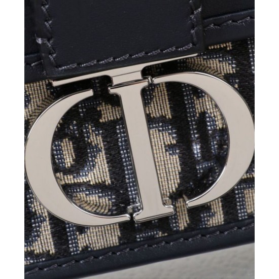 Replica Dior 30 Montaigne East-West Bag with Chain Dark Blue