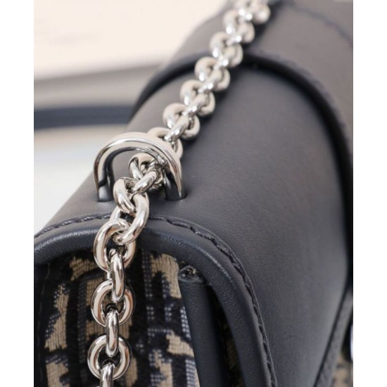 Replica Dior 30 Montaigne East-West Bag with Chain Dark Blue