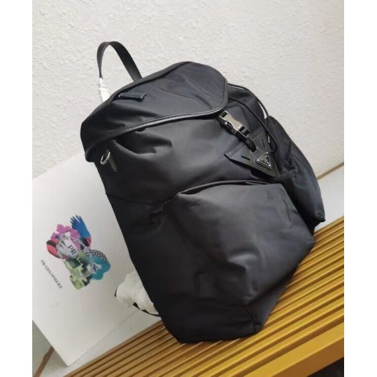 Replica Prada Hot-nylon and leather backpack Black