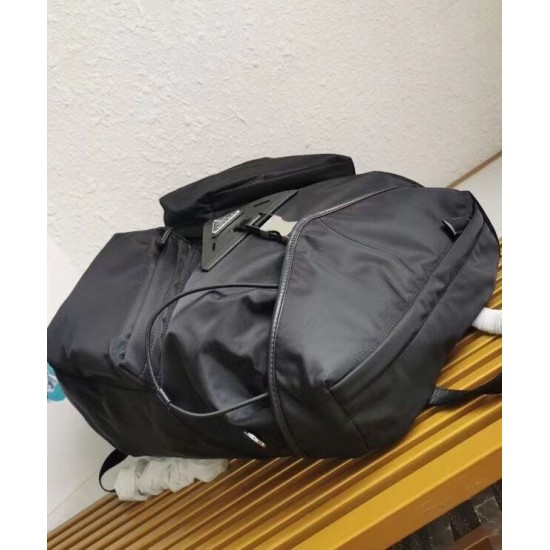 Replica Prada Hot-nylon and leather backpack Black