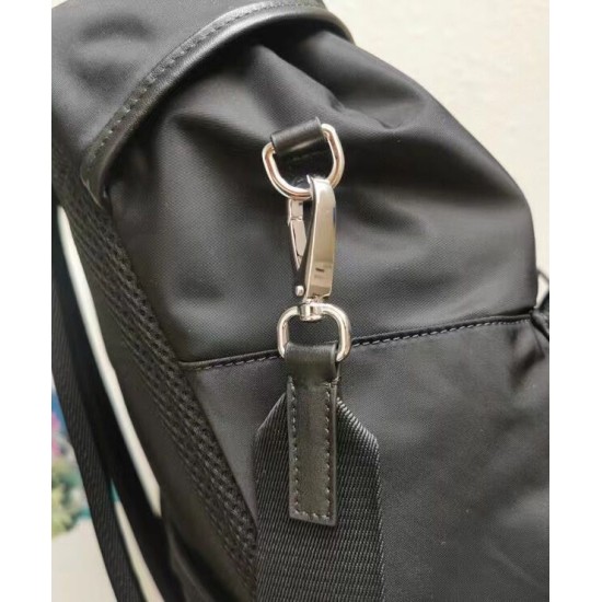 Replica Prada Hot-nylon and leather backpack Black
