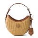 Replica Prada Wicker And Leather Prada Arque Bag 1BC202 Coffee