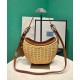 Replica Prada Wicker And Leather Prada Arque Bag 1BC202 Coffee