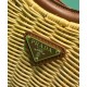 Replica Prada Wicker And Leather Prada Arque Bag 1BC202 Coffee
