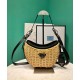 Replica Prada Wicker And Leather Prada Arque Bag 1BC202 Black