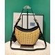 Replica Prada Wicker And Leather Prada Arque Bag 1BC202 Black