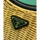 Replica Prada Wicker And Leather Prada Arque Bag 1BC202 Black