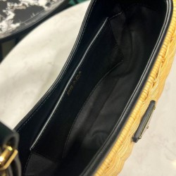 Replica Prada Wicker And Leather Prada Arque Bag 1BC202 Black Replica Prada Wicker And Leather Prada Arque Bag 1BC202 Black