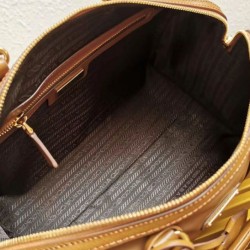 Fake Prada Fever-Edition recycled nylon and Safiano tote bag Coffee Replica