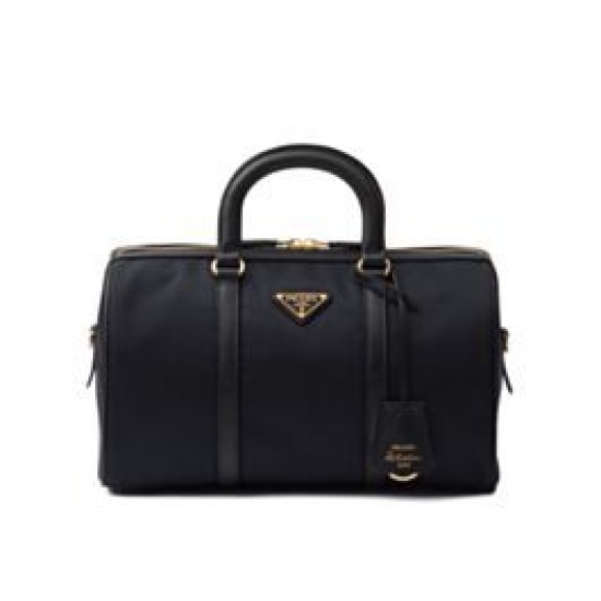 Replica Prada Fever-Edition recycled nylon and Safiano tote bag Black Fake Prada Fever-Edition recycled nylon and Safiano tote bag Black Replica