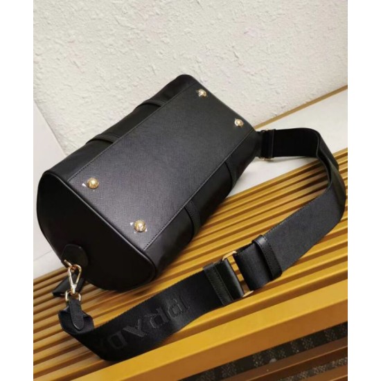 Replica Prada Fever-Edition recycled nylon and Safiano tote bag Black Fake Prada Fever-Edition recycled nylon and Safiano tote bag Black Replica