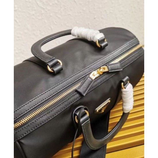 Replica Prada Fever-Edition recycled nylon and Safiano tote bag Black Fake Prada Fever-Edition recycled nylon and Safiano tote bag Black Replica