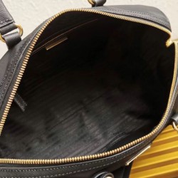 Fake Prada Fever-Edition recycled nylon and Safiano tote bag Black Replica