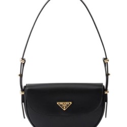 Replica Prada Arque Shoulder Bag With Flap 1BD365 Black