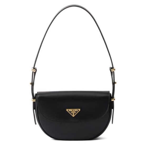Replica Prada Arque Shoulder Bag With Flap 1BD365 Black