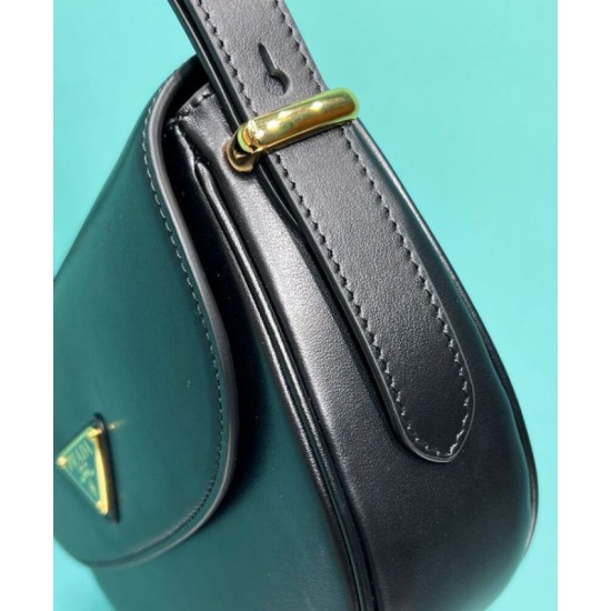 Replica Prada Arque Shoulder Bag With Flap 1BD365 Black