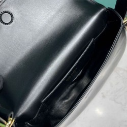 Replica Prada Arque Shoulder Bag With Flap 1BD365 Black Replica Prada Arque Shoulder Bag With Flap 1BD365 Black