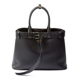 Replica Prada Buckle Large Handbag With Belt 1BA416 Black