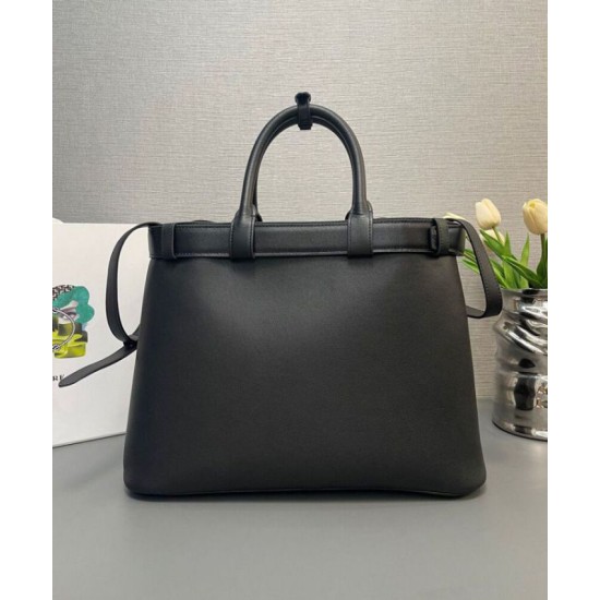 Replica Prada Buckle Large Handbag With Belt 1BA416 Black